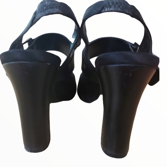 BCBGIRLS Black Satin Heels Size 7 - Picture 5 of 9